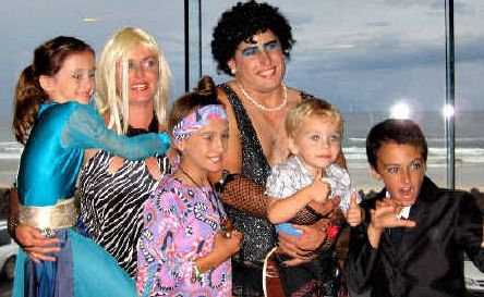 Hazel Edmondson and Rodney Elphick with their children Candice, Chelsey, Cruz and Wade Elphick, at their fancy dress wedding. Hazel Edmondson and Rodney Elphick with their children Candice, Chelsey, Cruz and Wade Elphick, at their fancy dress wedding.